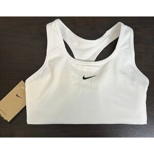 Nike Dri Fit Womens Training Sports Bra White‎ Racerback Size S BV3636 100
